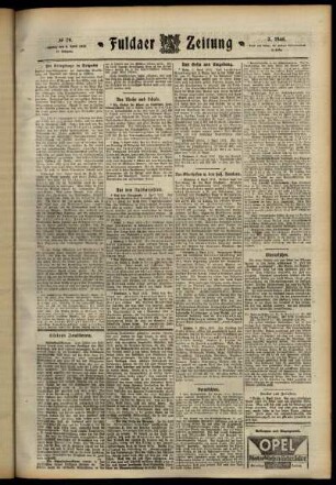 Dritte Ausgabe vom Samstag, den 06. April 1912.