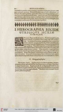 Hierographia Regum utriusque Siciliӕ simplex