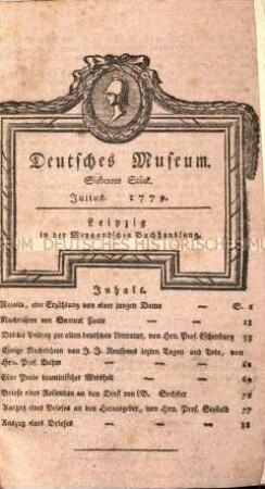 Deutsches Museum. 2. Band. 7.-12. Stück (Juli-Dezember) 1779