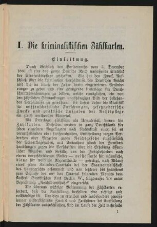 I. Die kriminalistischen Zählkarten