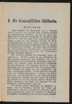 I. Die kriminalistischen Zählkarten