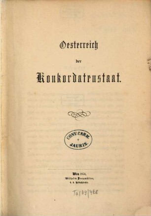Oesterreich der Konkordatenstaat