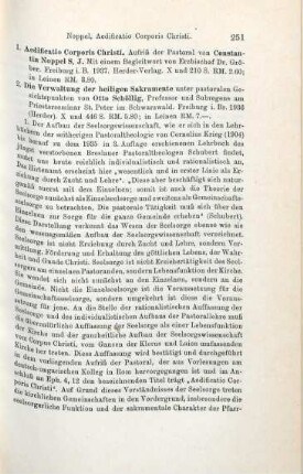 251-252 [Rezension] Noppel, Constantin, Aedificatio corporis christi
