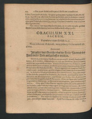 Oraculum XXI. Sacrum - Oraculum XXX. Sacrum.