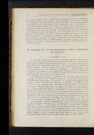 Die Verhütung von "Wasserstoffexplosionen" mittelst Einschaltung von Stahlwolle.