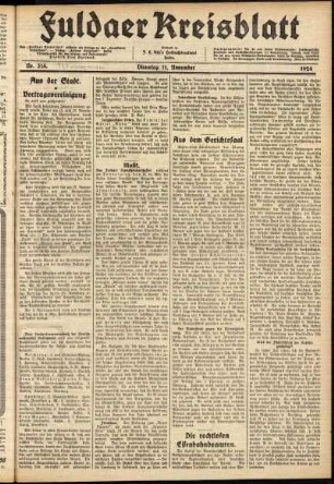 Ausgabe vom Dienstag, den 11. November 1924.