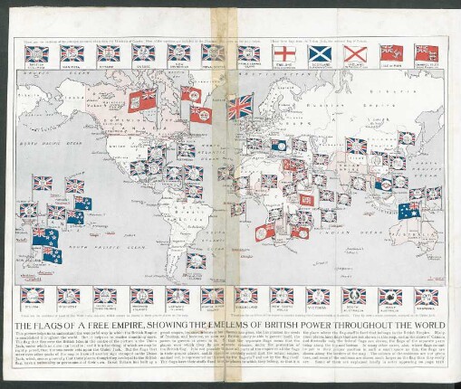 Tafel: The flags of a free empire, showing the emblems [...]