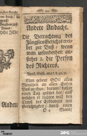 Andere Andacht.