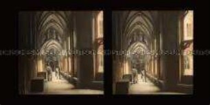 Besucher im Nordkreuzgang des Hochschlosses, Marienburg