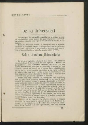 De la universidad