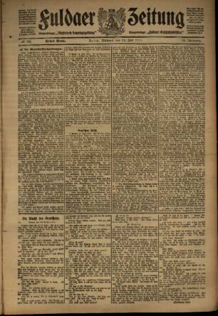Erste Ausgabe vom Mittwoch, den 12. Juli 1911.
