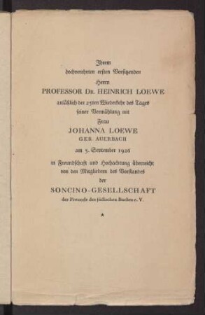 Herrn Professor Dr. Heinrich Loewe