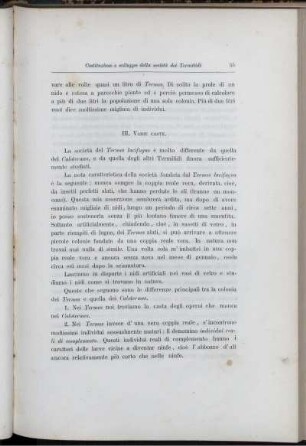 III. Varie Caste.