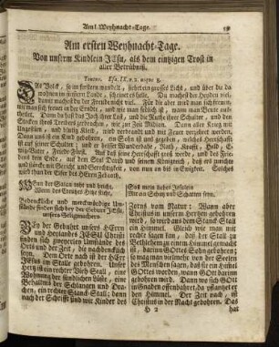Am ersten Weyhnacht-Tage. - Am andern Weyhnacht-Tage.
