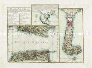 Plan De La Ville De Ceuta. Mit zwei Nebenkarten: Partie d'Alger; Detroit de Gibraltar