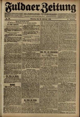 Ausgabe vom Dienstag, den 26. Februar 1918.