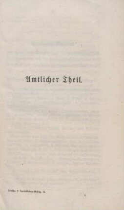 Amtlicher Theil. Nichtamtlicher Theil