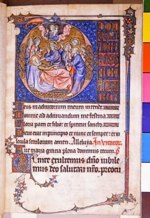 Historisierte Initiale: Marientod
