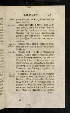 47-73, Jahr 1698, 1699, 1700, 1701, 1702, 1703, 1704.