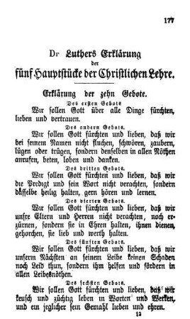 Dr. Luthers Erklärung der fünf Hauptstücke der Christlichen Lehre