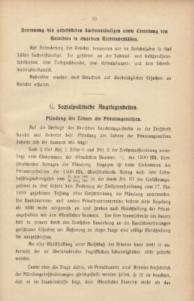 G. Sozialpolitische Angelegenheiten.