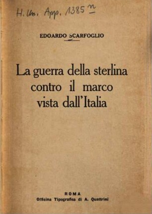 La guerra della sterlina contro il marco vista dall'Italia