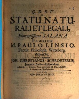 De statu naturali et legali