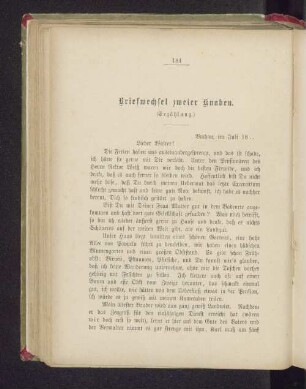 Briefwechsel zweier Knaben. (Erzählung.)