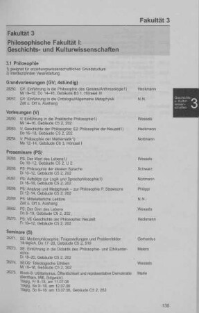 Philosophische Fakultät I: Geschichts- und Kulturwissenschaften