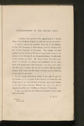 Advertisement to the Second Issue.