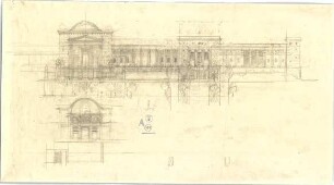 Thiersch, August ; Alexandria (Ägypten); Serapeum von Alexandria - Teilansicht, Schnitt