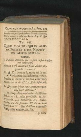 Tit. VII. Quod Cum Eo, Qui In Aliena Potestate Est, Negotium Gestum Esse Dicitur.