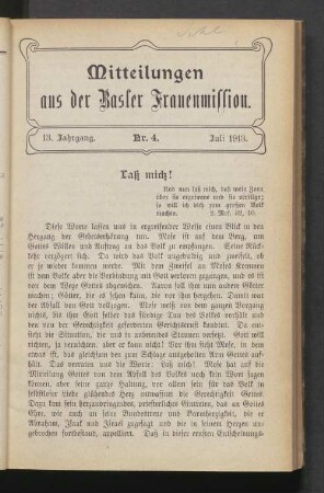 Nr. 4. Juli 1913