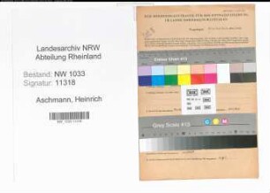 Entnazifizierung Heinrich Aschmann , geb. 21.05.1914 (Polizeibeamter)
