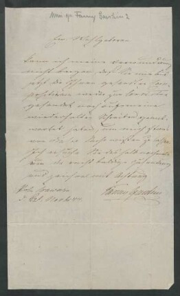 Brief an Musikverlag Ed. Bote und G. Bock : 22.11.1844