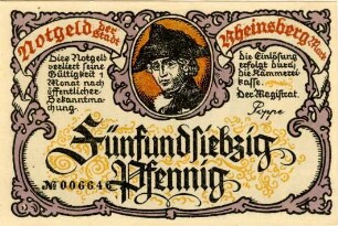 Rheinsberg, Stadt: 75 Pfennig 1922