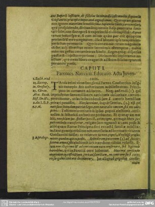 Caput I. Parentes. Nativitas. Educatio. Acta Iuventutis
