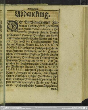 Abdankung : Abdanckung