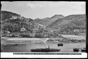 Sächsische Schweiz, Krippen an der Elbe mit Kohlbornstein