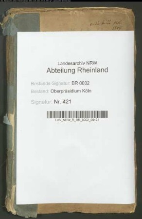 Die Aufstellung des Archivs des ehemaligen Roerdepartements in Köln