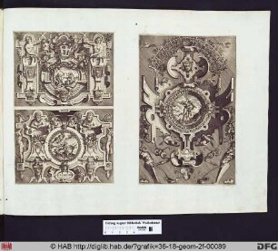oben links: Kartusche mit Darstellung Nessus raubt Deianeira.