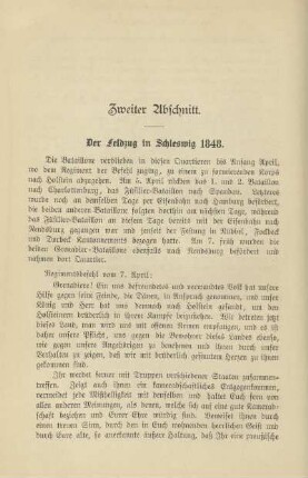 Zweiter Abschnitt. Der Feldzug in Schleswig 1848