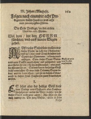 Folgen nach einander acht Predigten in diesen hundert und acht und zwantzigsten Psalm.