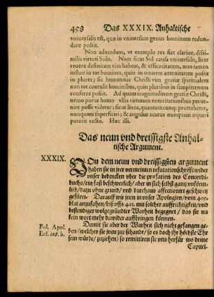 Das neun und dreissigste Anhaltische Argument.