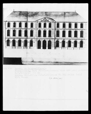 Rouen, Aufriss des ehemaligen Palais des Consuls, Heute Börse, Rückfassade