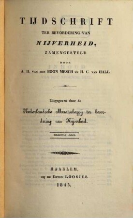 Tijdschrift ter bevordering van nijverheid. 9. 1845