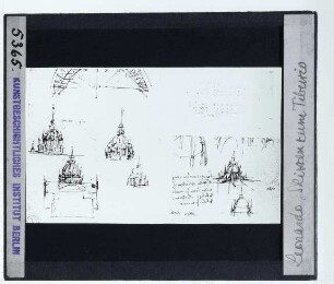 da Vinci, Zeichnungen von Kirchen