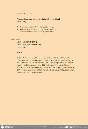 Dissen/Dešno und seine Bewohner