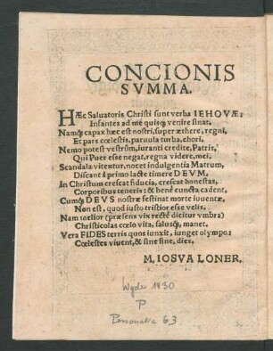 Concionis Summa