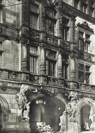 Dresden, Residenzschloss, Georgentor, Teilansicht der Nordfassade